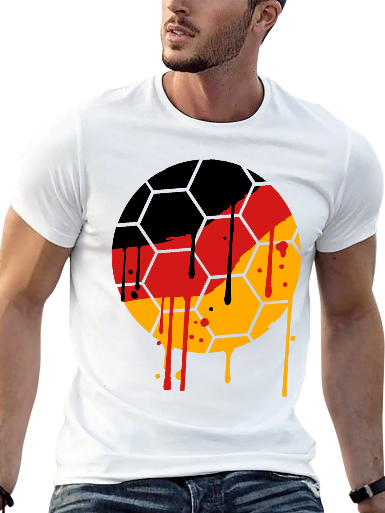 German Flag Soccer Ball T-Shirt - Unique Graphic Tee