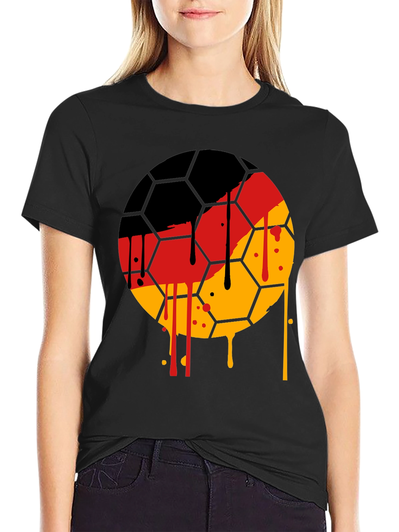 German Flag Soccer Ball T-Shirt - Unique Graphic Tee