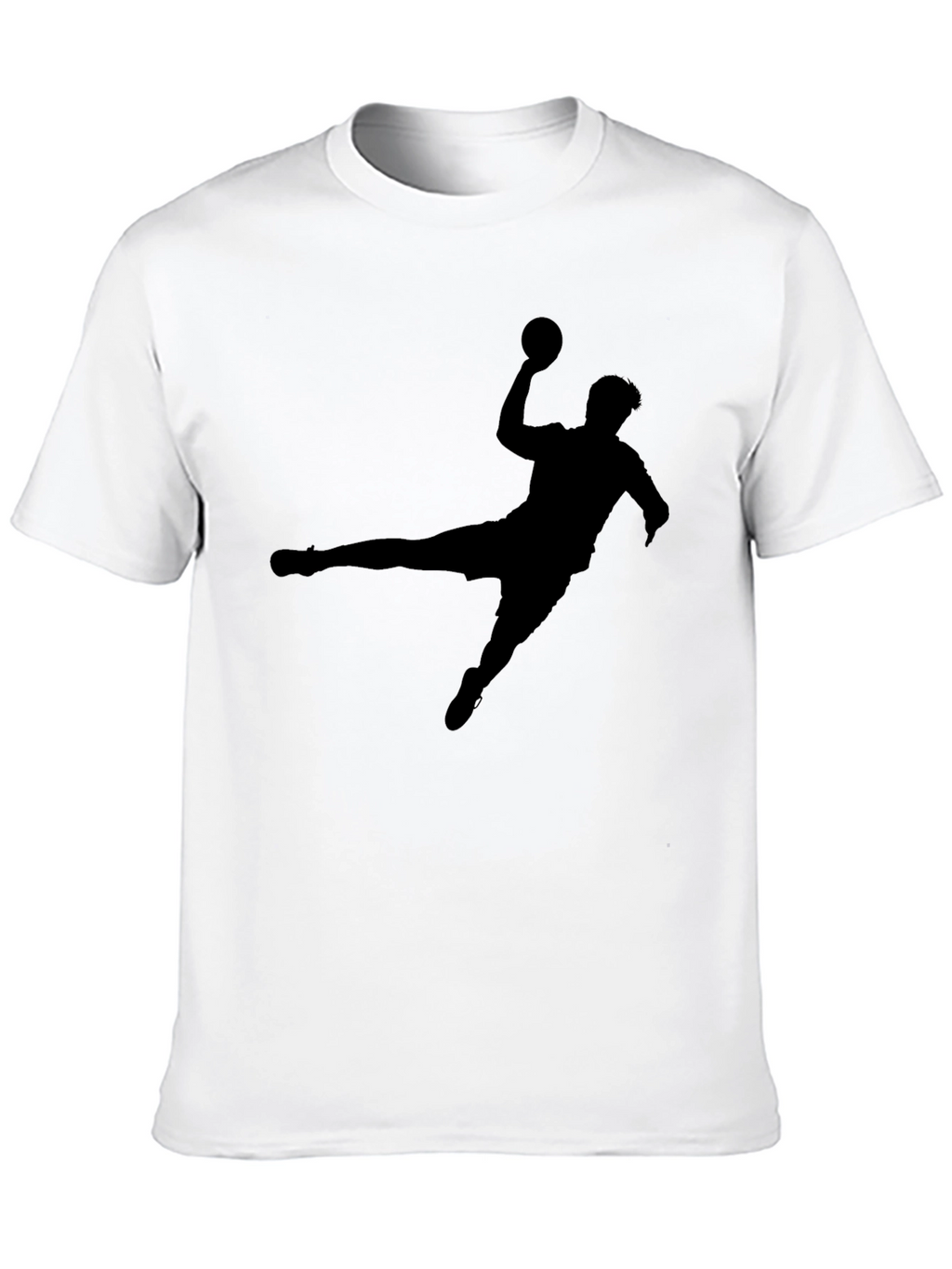 Handball Silhouette Graphic Black T-Shirt