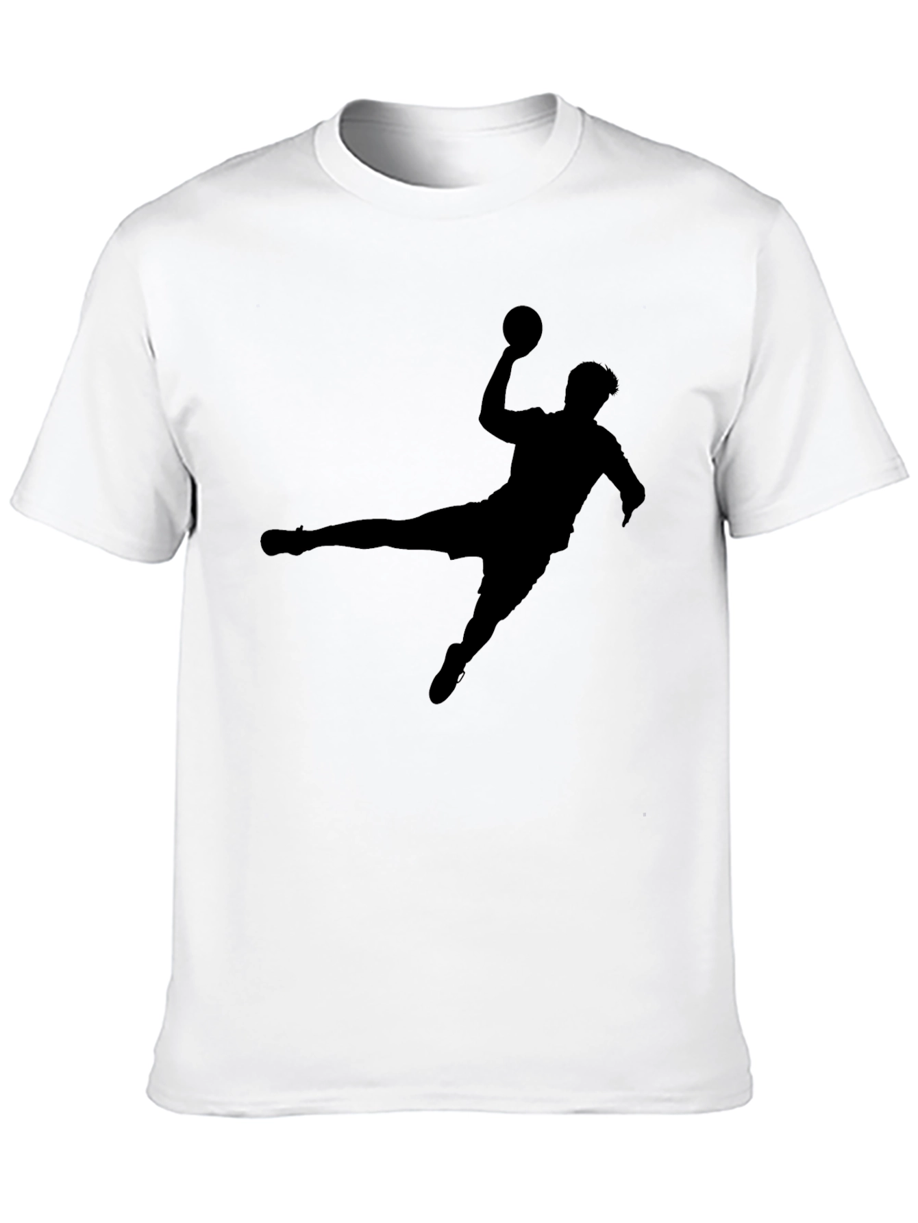 Handball Silhouette Graphic Black T-Shirt