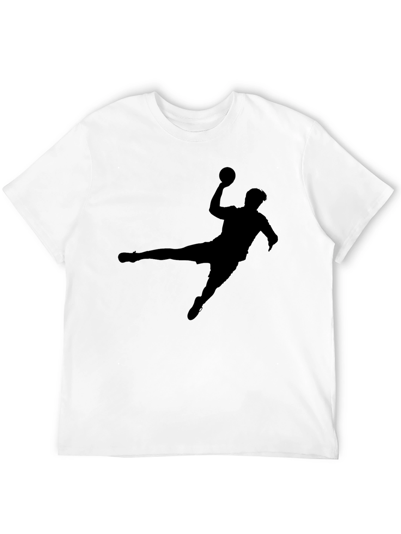 Handball Silhouette Graphic Black T-Shirt
