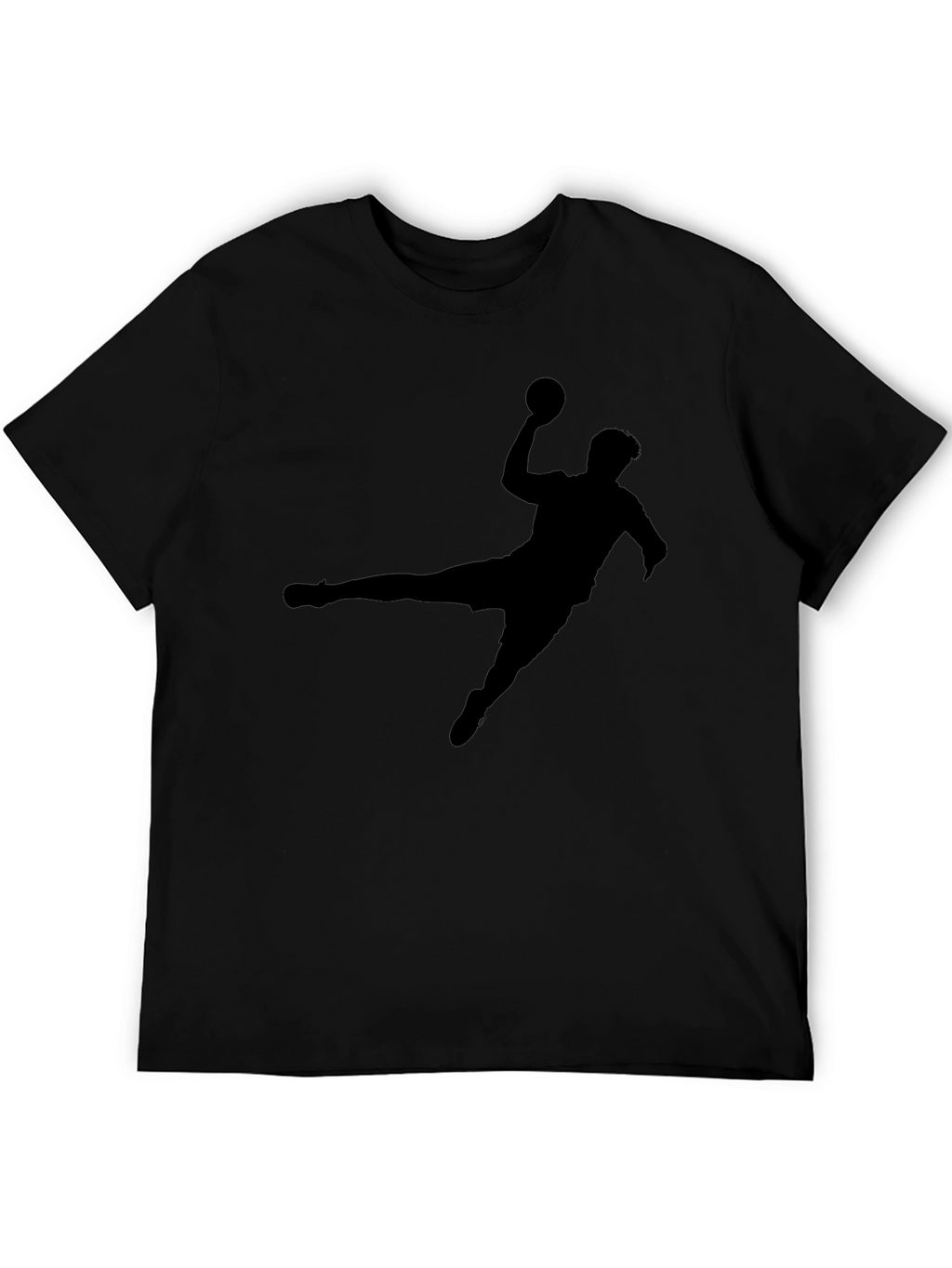 Handball Silhouette Graphic Black T-Shirt