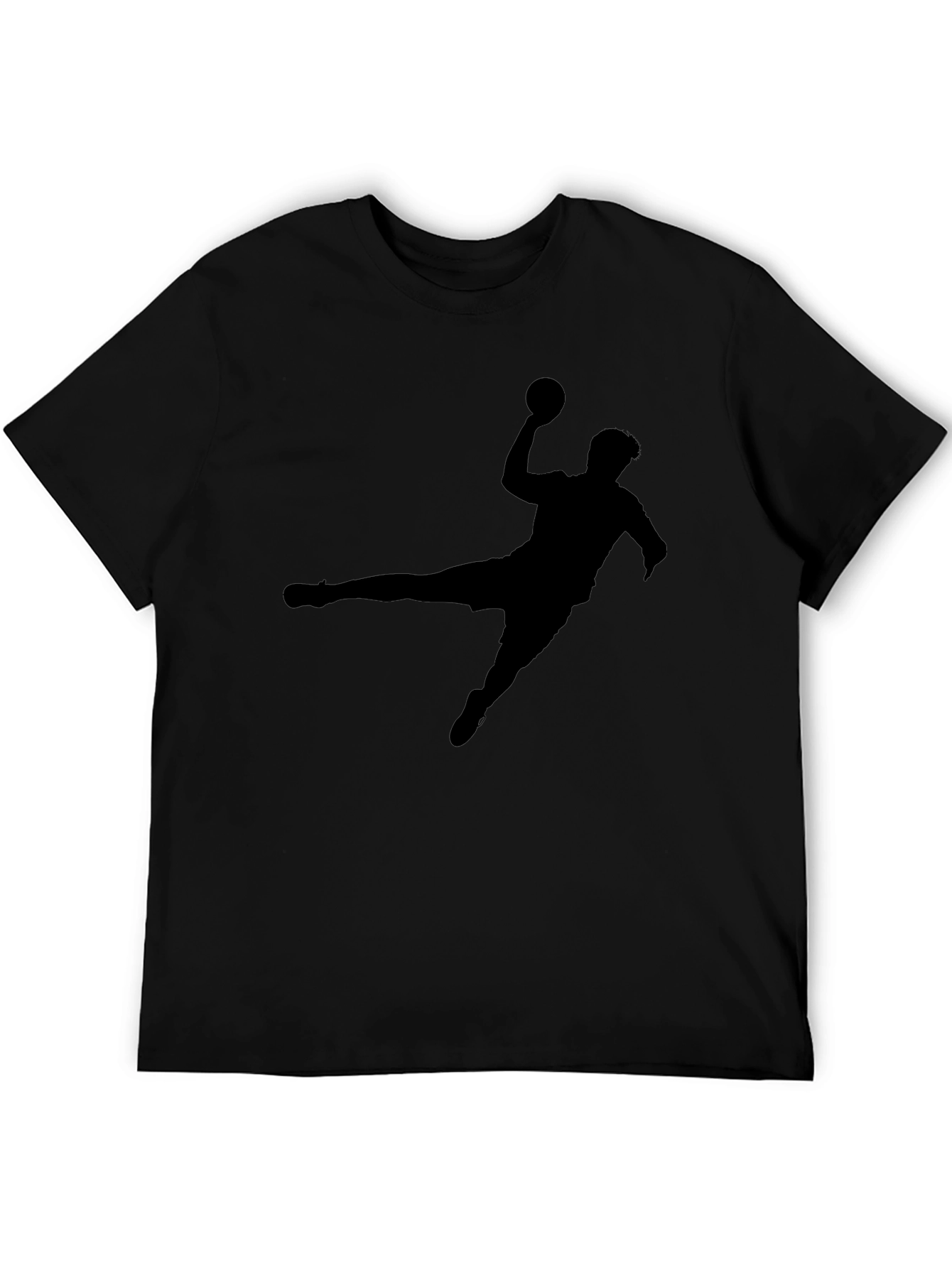 Handball Silhouette Graphic Black T-Shirt