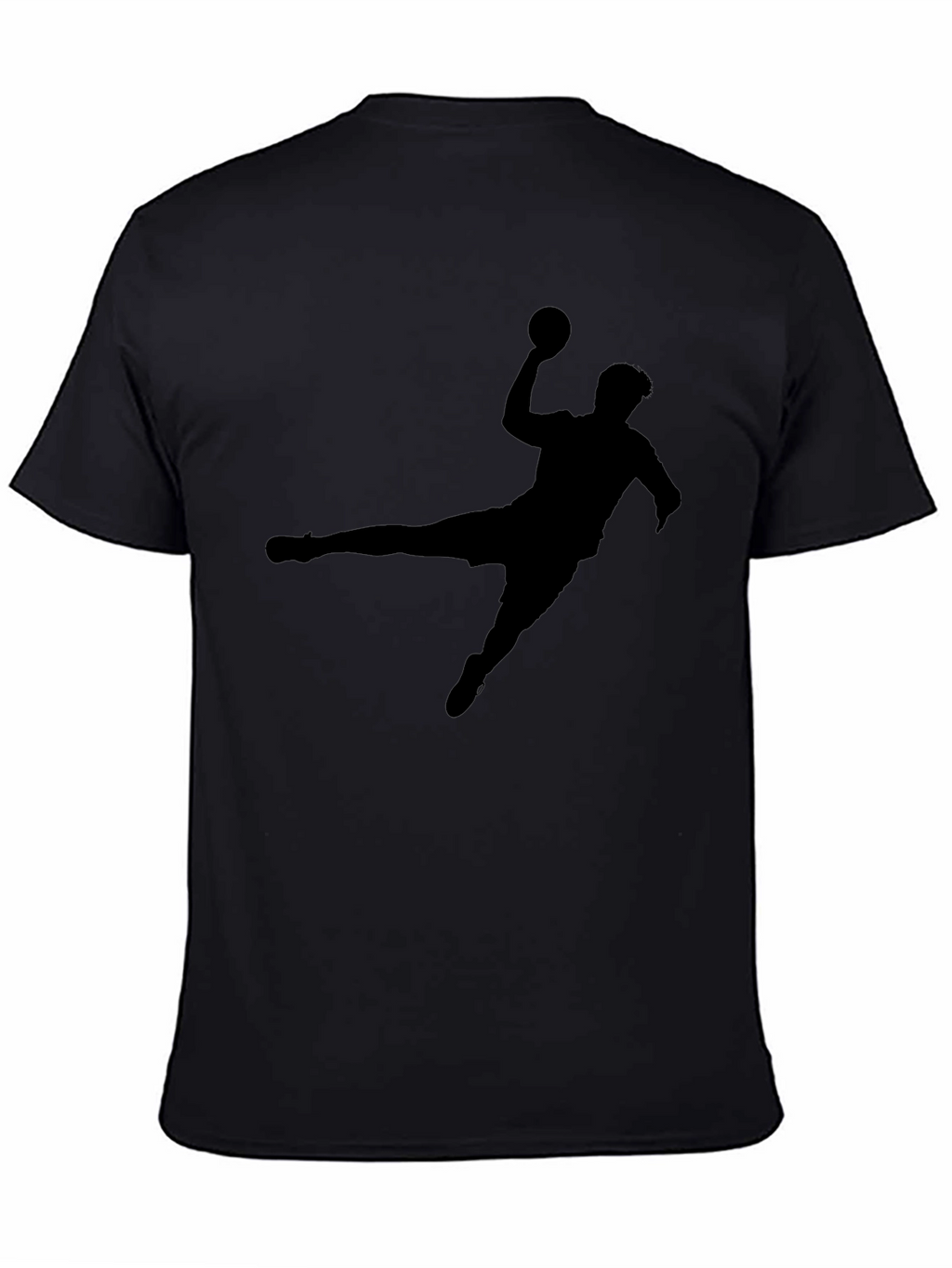 Handball Silhouette Graphic Black T-Shirt