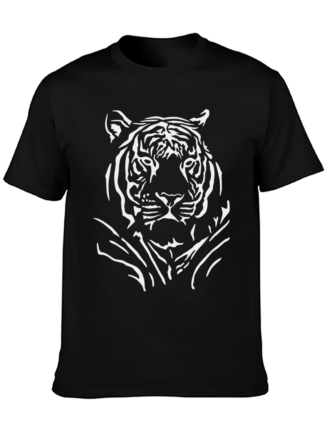 Black Tiger Graphic Tee - Bold Animal Print