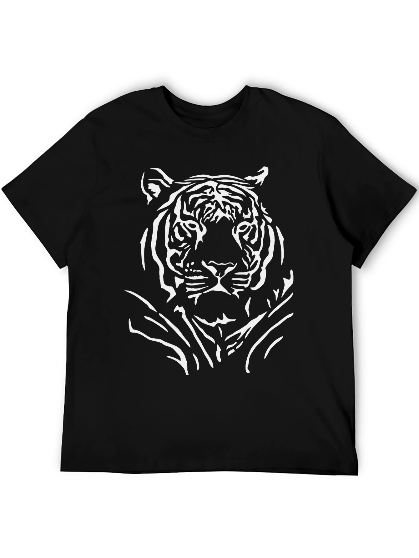 Black Tiger Graphic Tee - Bold Animal Print