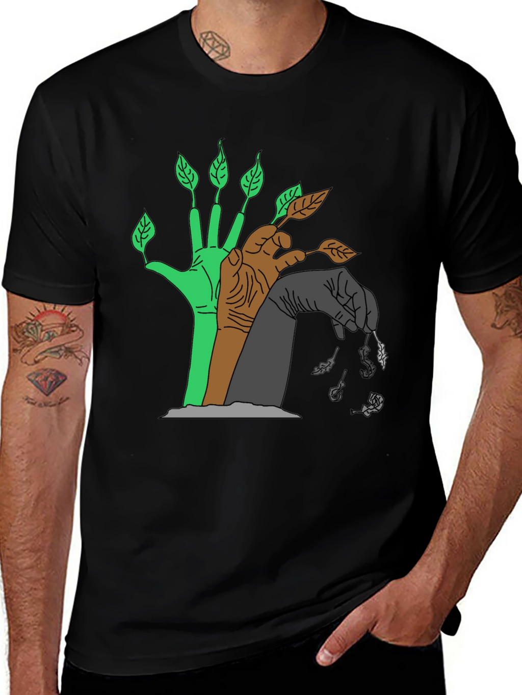 Natures Cycle T-Shirt - Black Graphic Tee