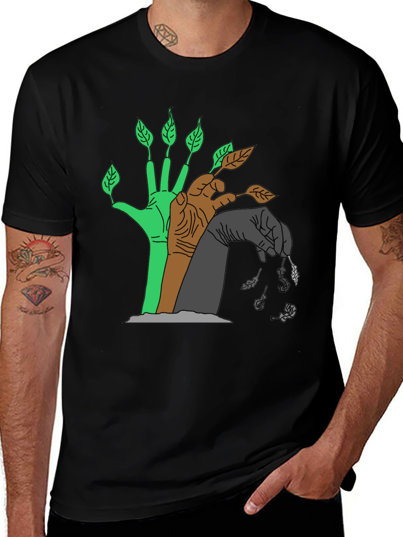 Natures Cycle T-Shirt - Black Graphic Tee