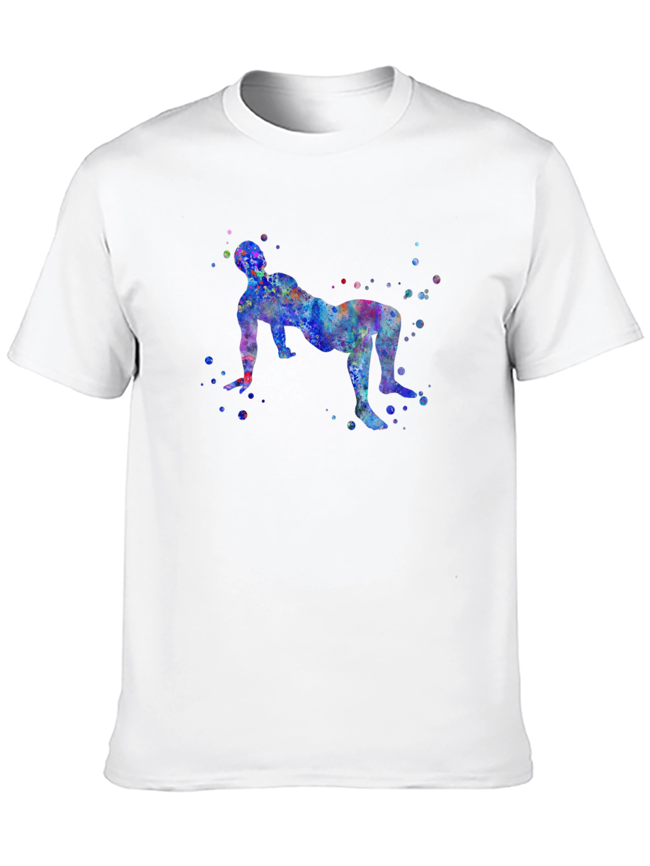Colorful Watercolor Bridge Pose Yoga T-Shirt