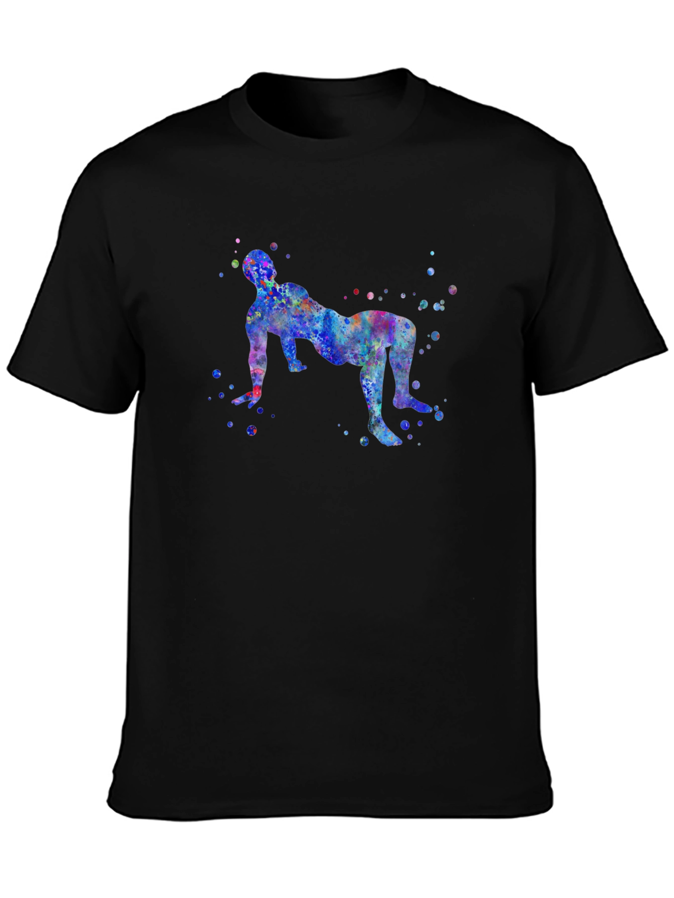Colorful Watercolor Bridge Pose Yoga T-Shirt