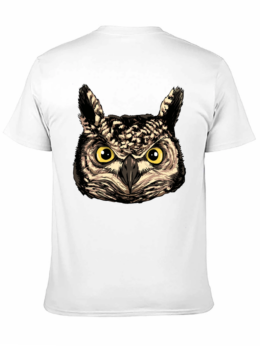 Owl Face Graphic Print Black T-Shirt