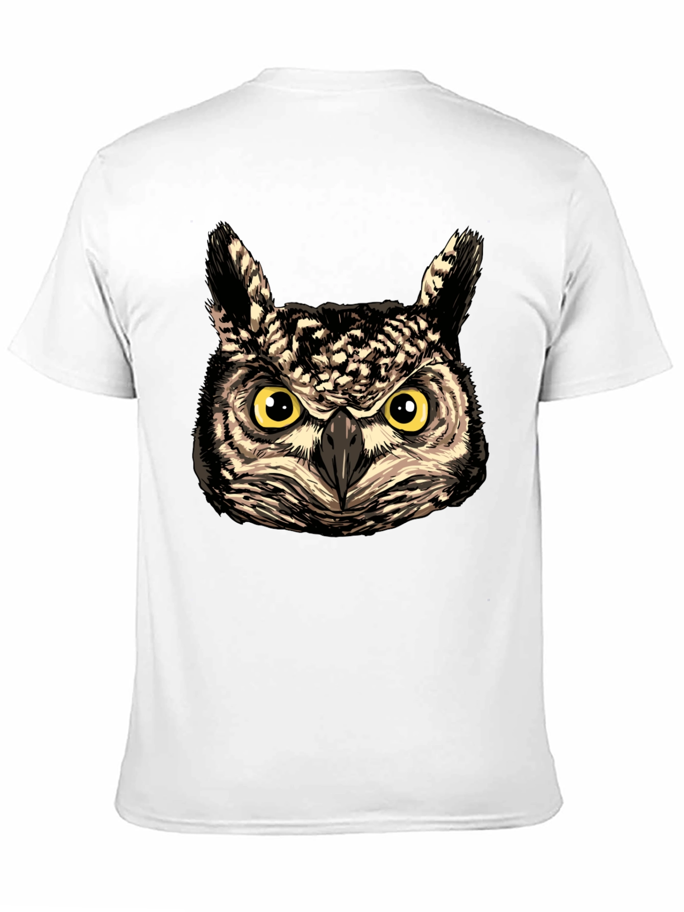 Owl Face Graphic Print Black T-Shirt