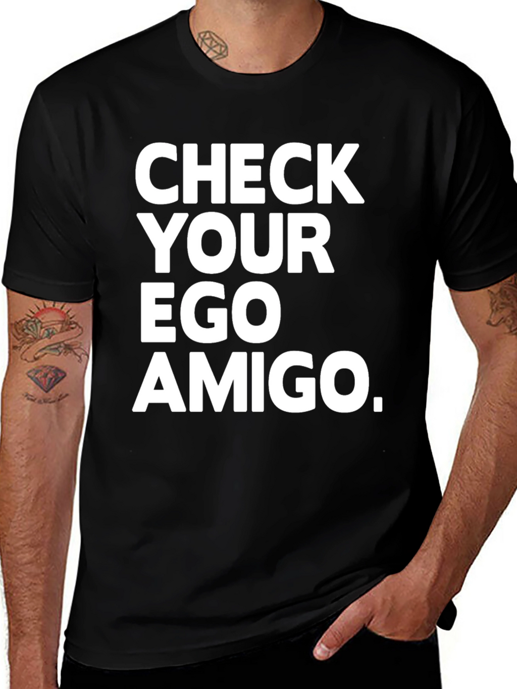 Check Your Ego Amigo Black T-Shirt