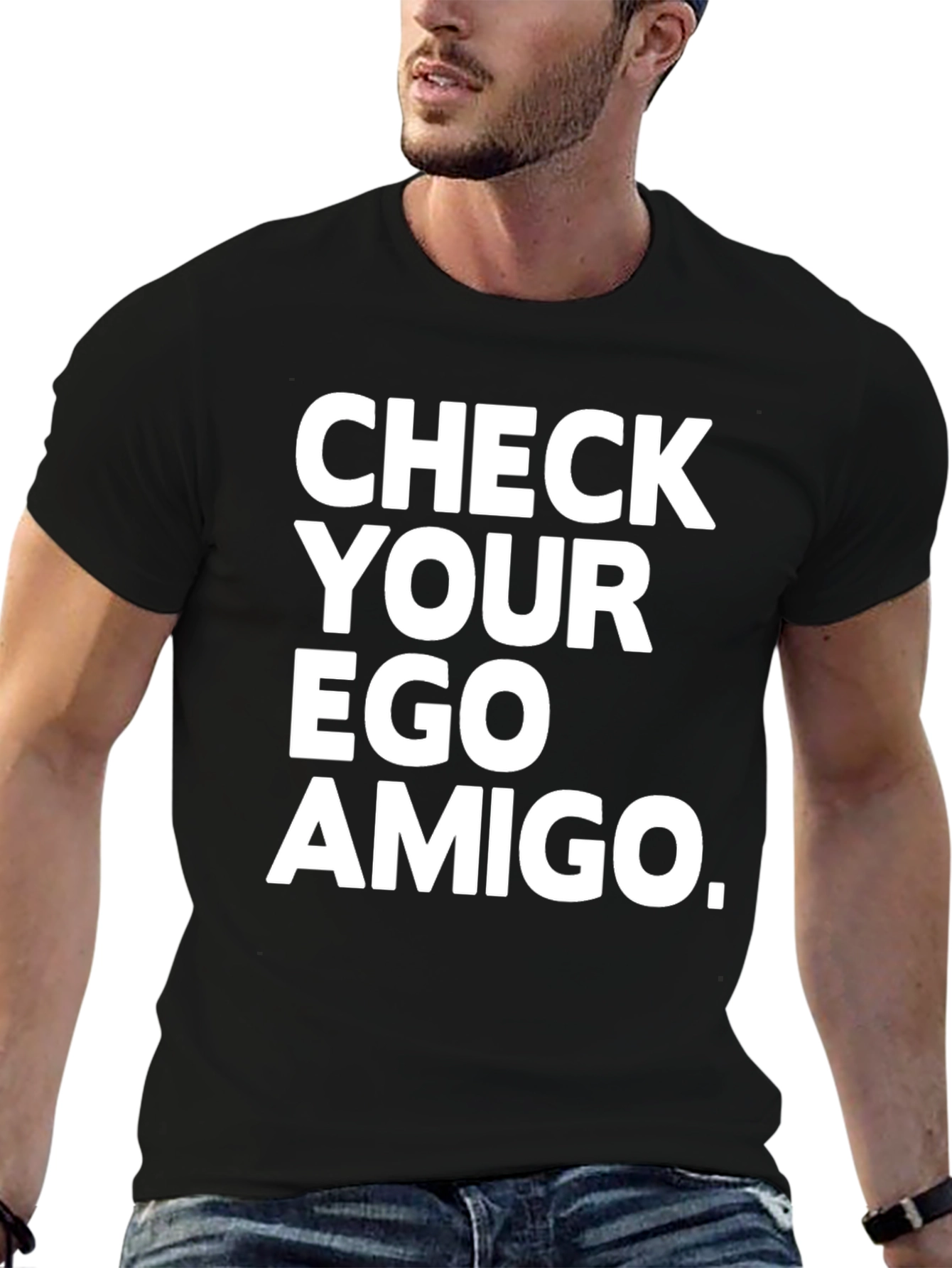 Check Your Ego Amigo Black T-Shirt