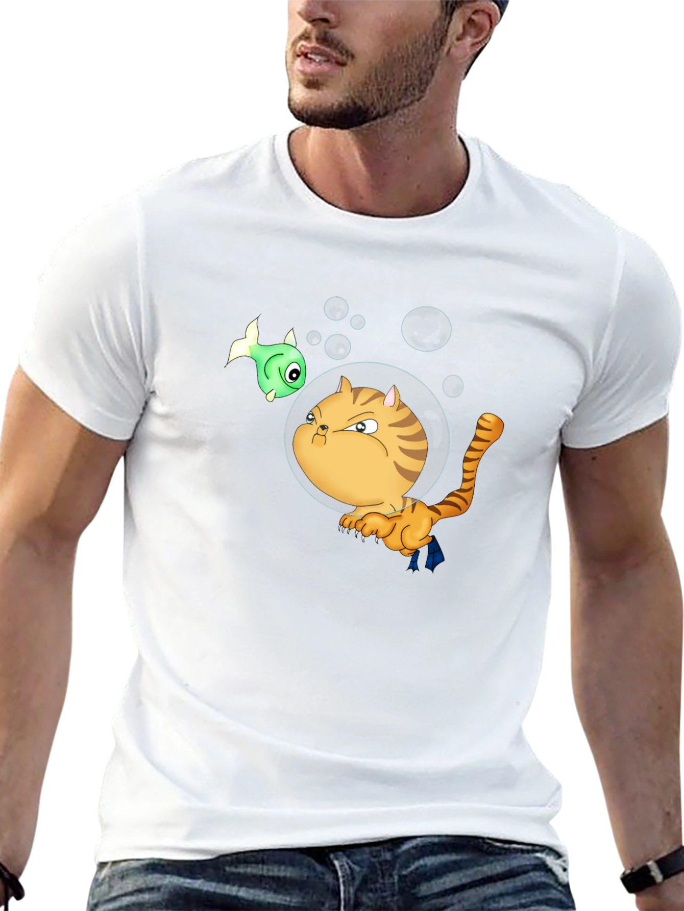 Funny Cat in Space T-Shirt - Unisex