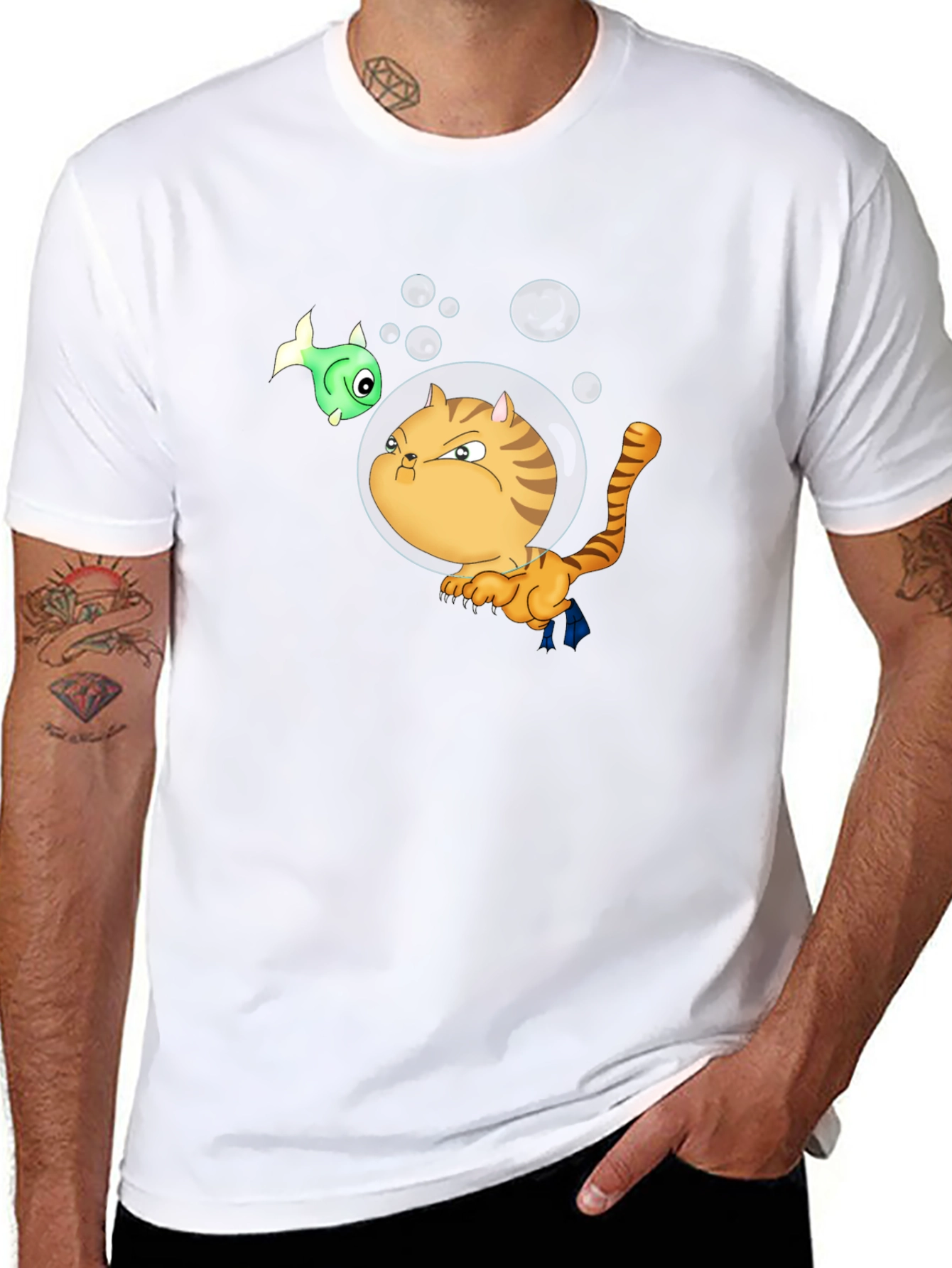 Funny Cat in Space T-Shirt - Unisex