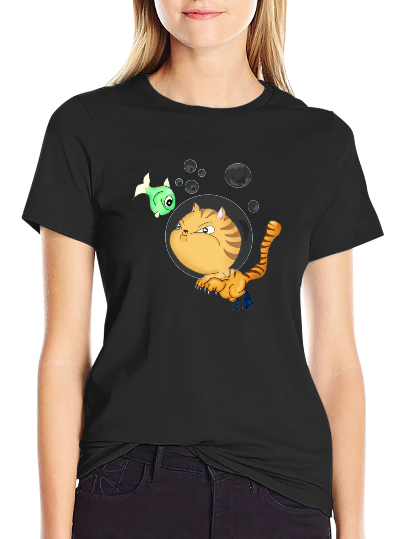 Funny Cat in Space T-Shirt - Unisex