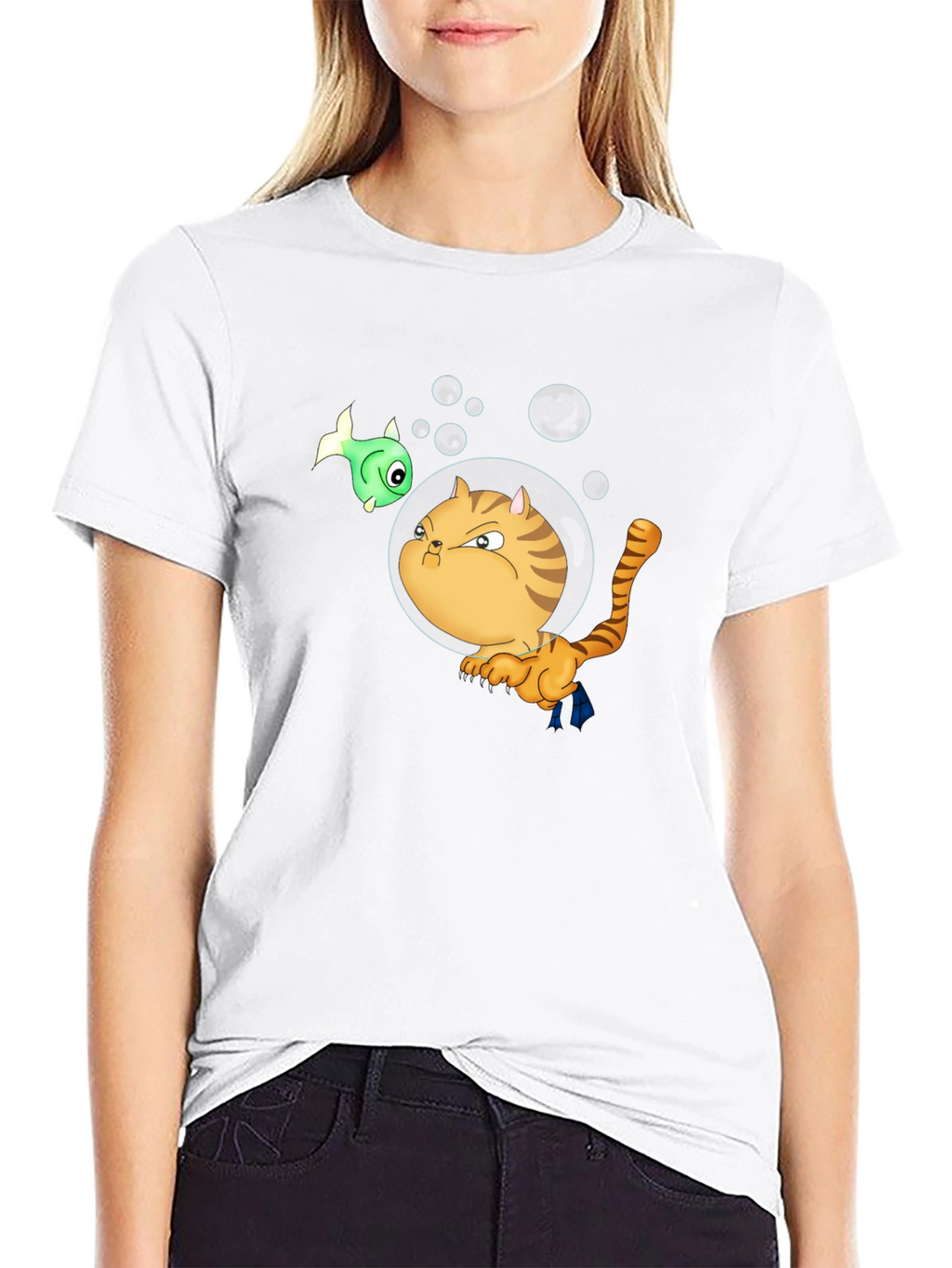 Funny Cat in Space T-Shirt - Unisex