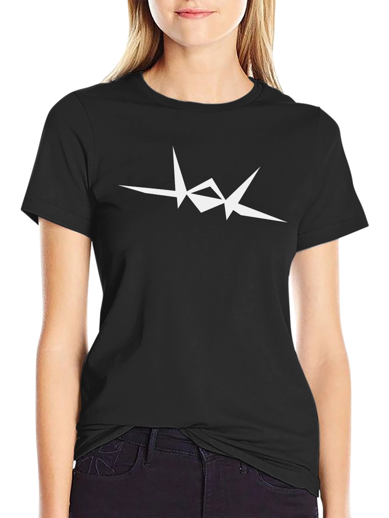 Modern Graphic Tee - Abstract White Print