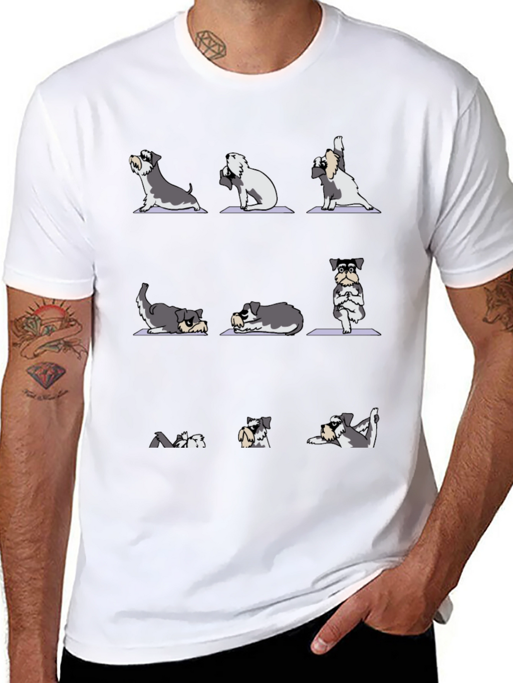 Yoga Dog Lover T-Shirt - Mens Black Cotton Tee