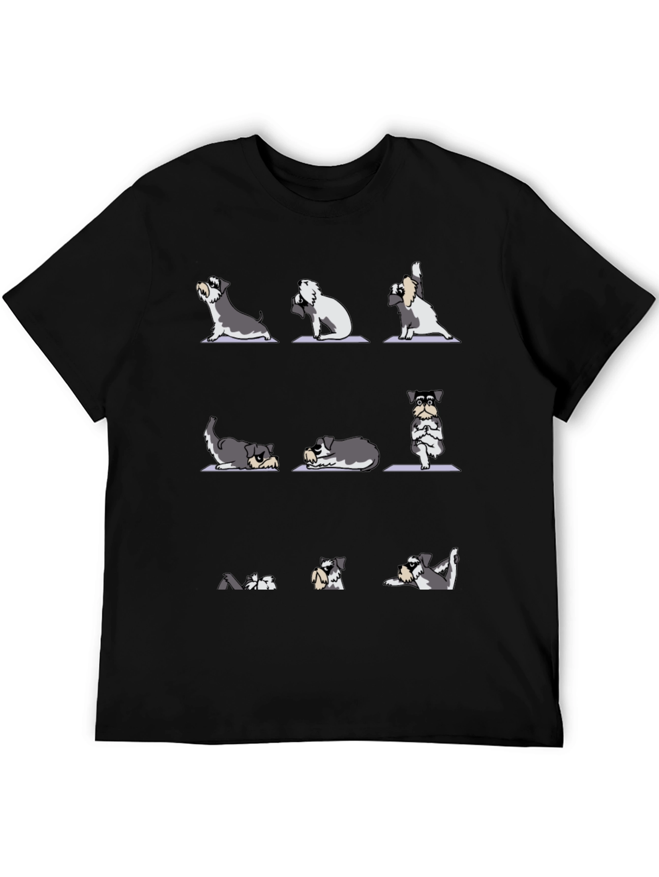 Yoga Dog Lover T-Shirt - Mens Black Cotton Tee