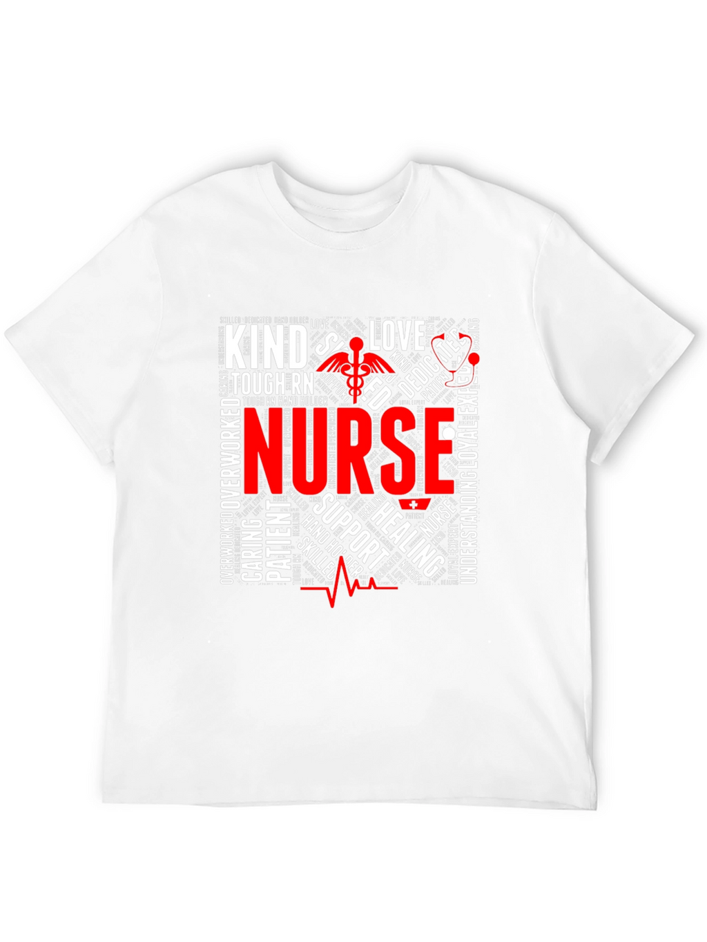 Nurse Word Art Graphic T-Shirt