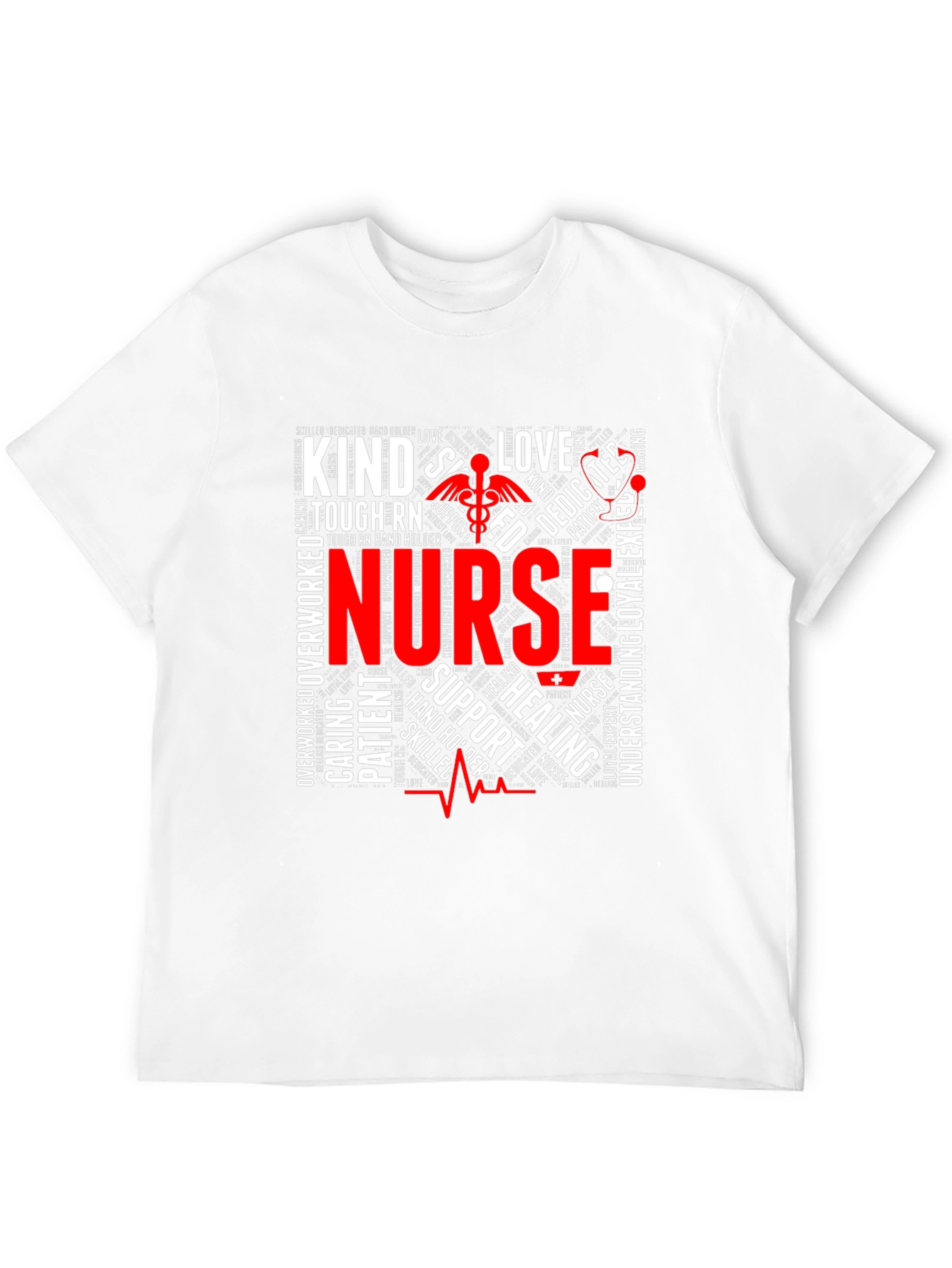 Nurse Word Art Graphic T-Shirt
