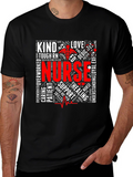 Nurse Word Art Graphic T-Shirt