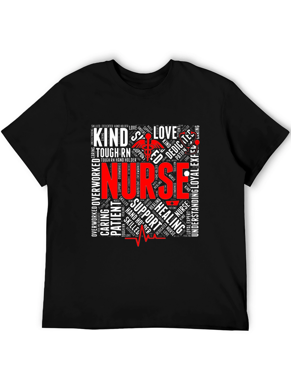 Nurse Word Art Graphic T-Shirt