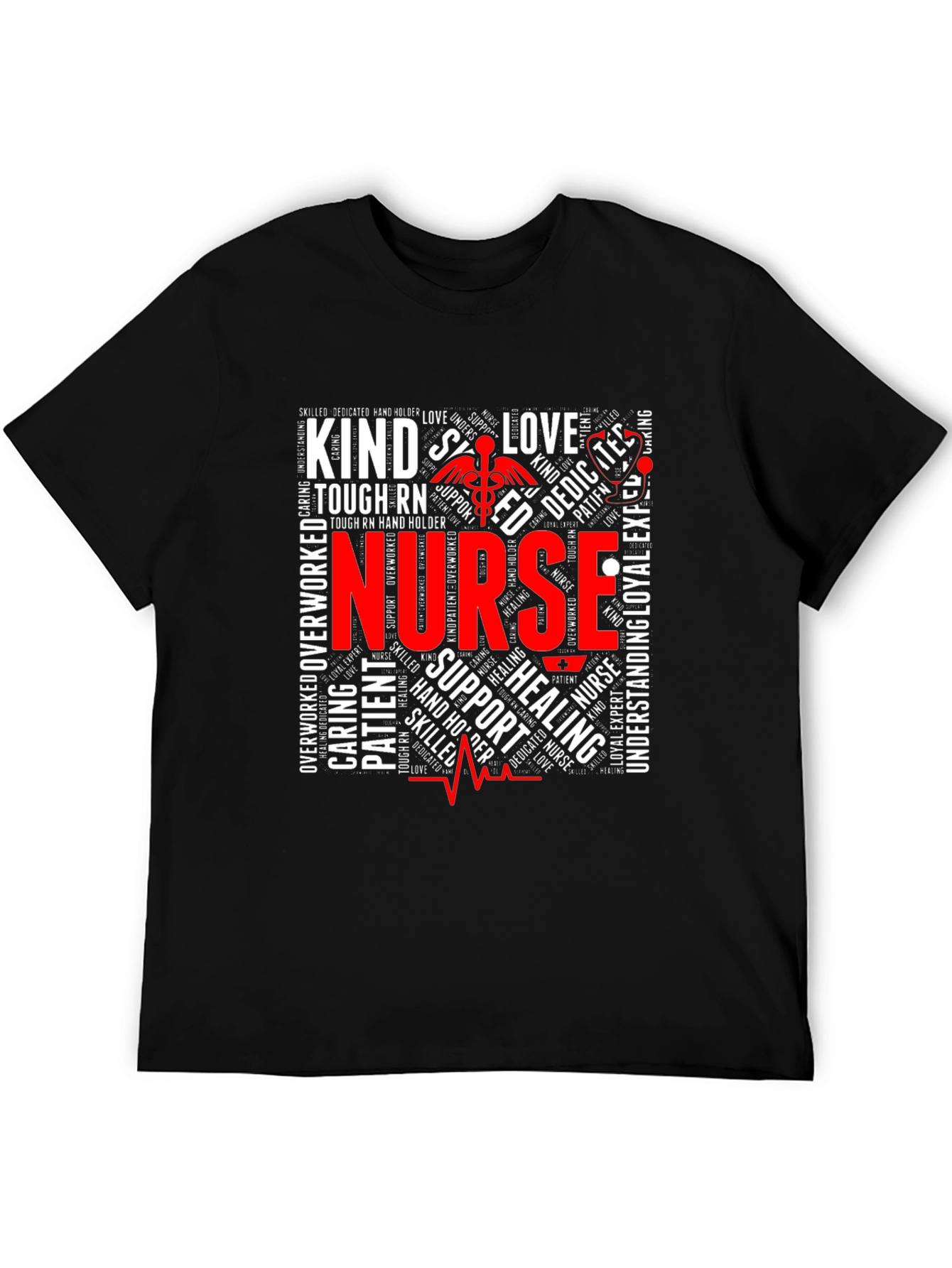 Nurse Word Art Graphic T-Shirt