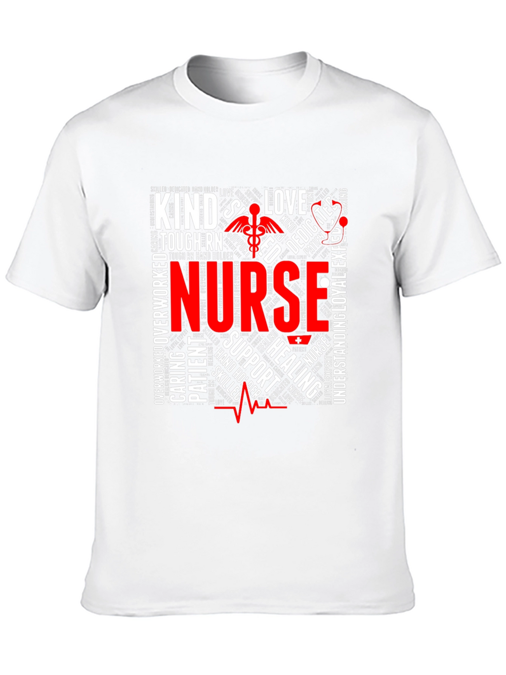 Nurse Word Art Graphic T-Shirt