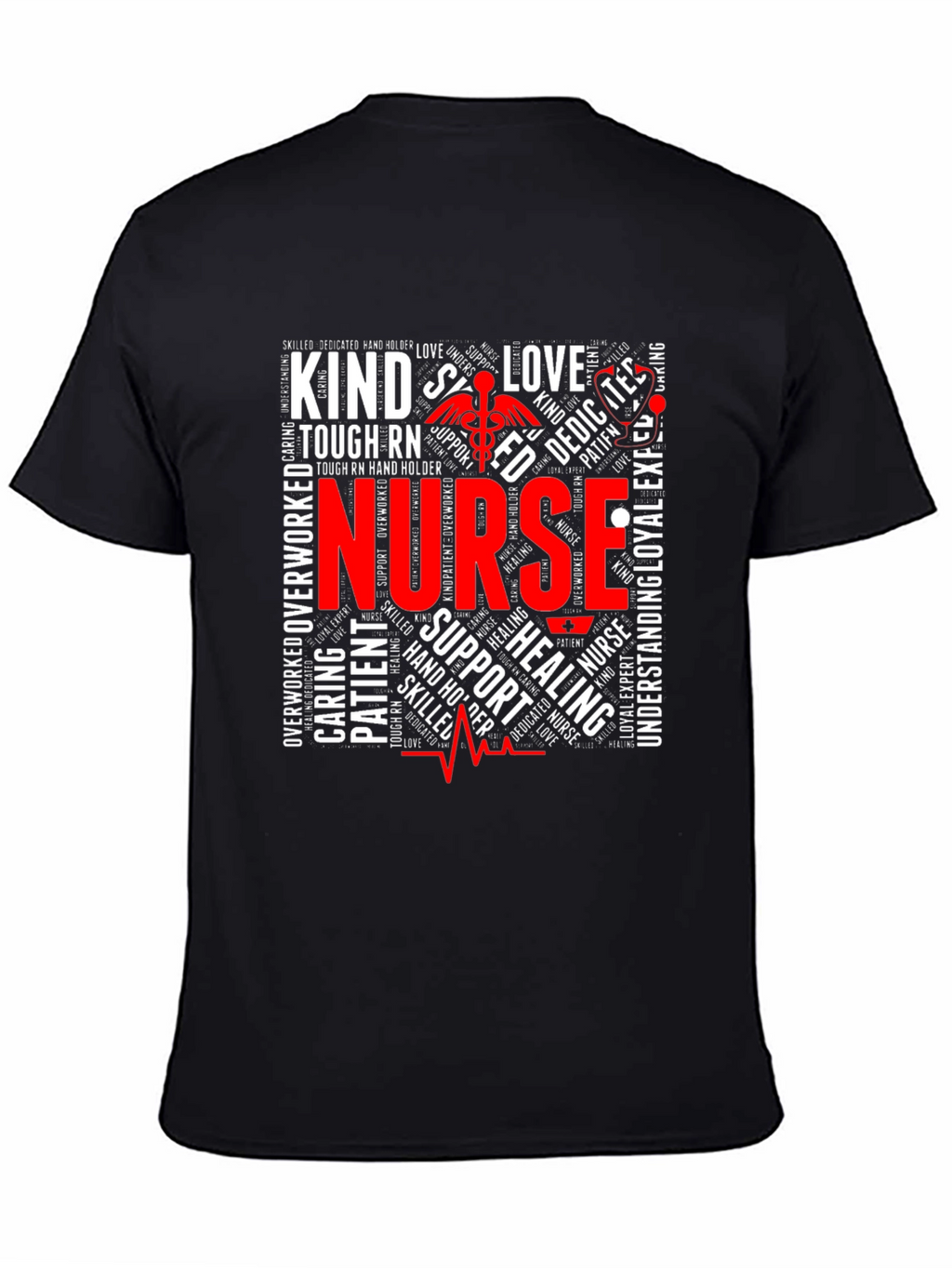 Nurse Word Art Graphic T-Shirt