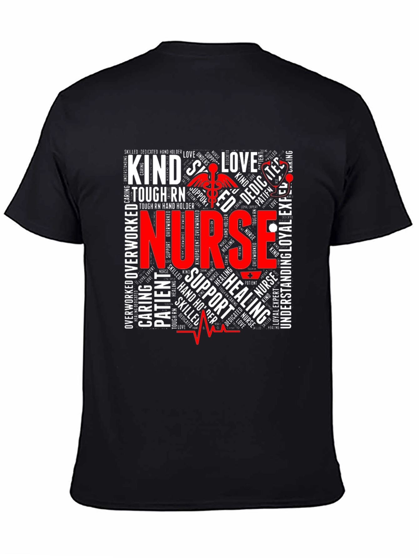 Nurse Word Art Graphic T-Shirt