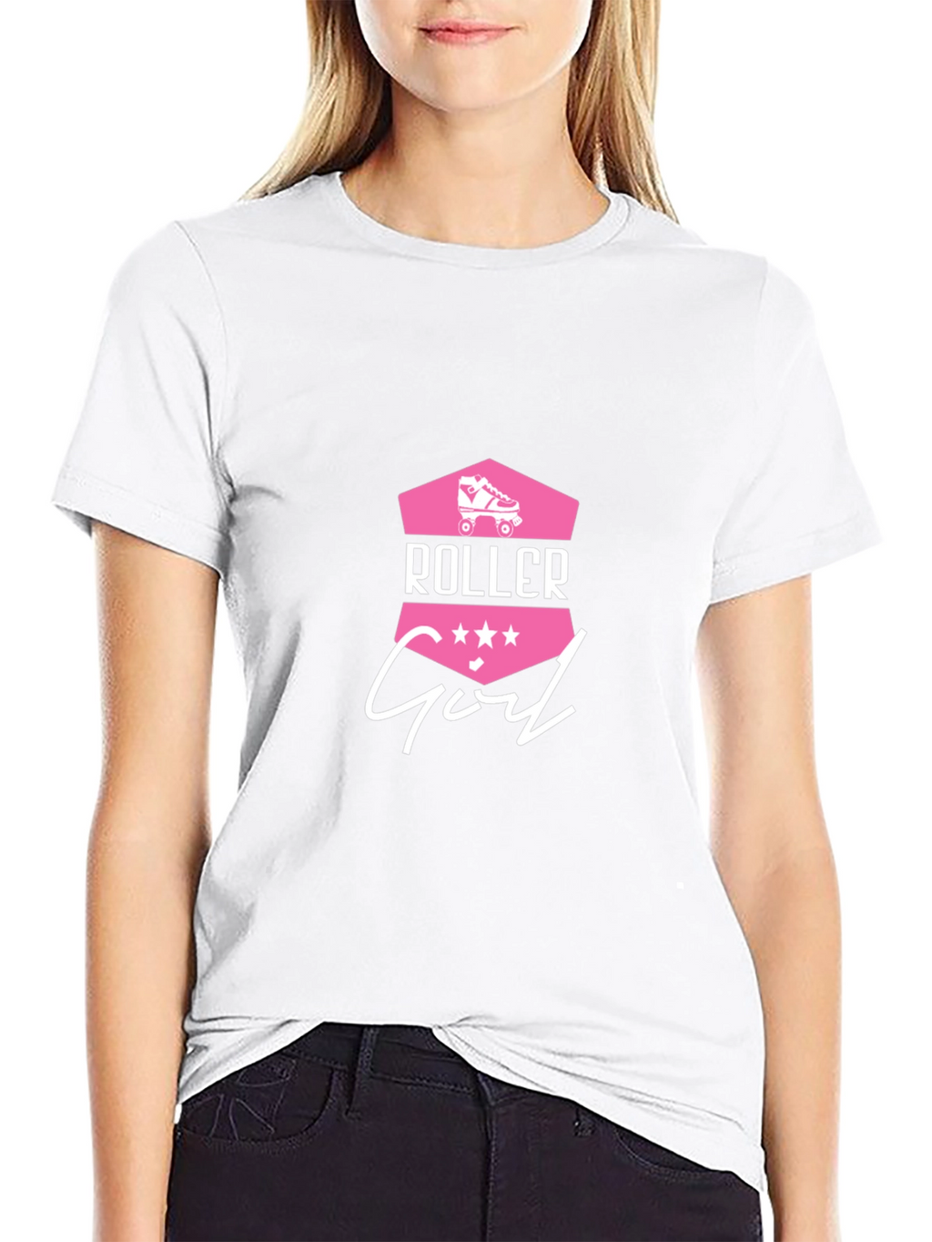 Roller Girl Graphic Tee - Black Cotton T-Shirt