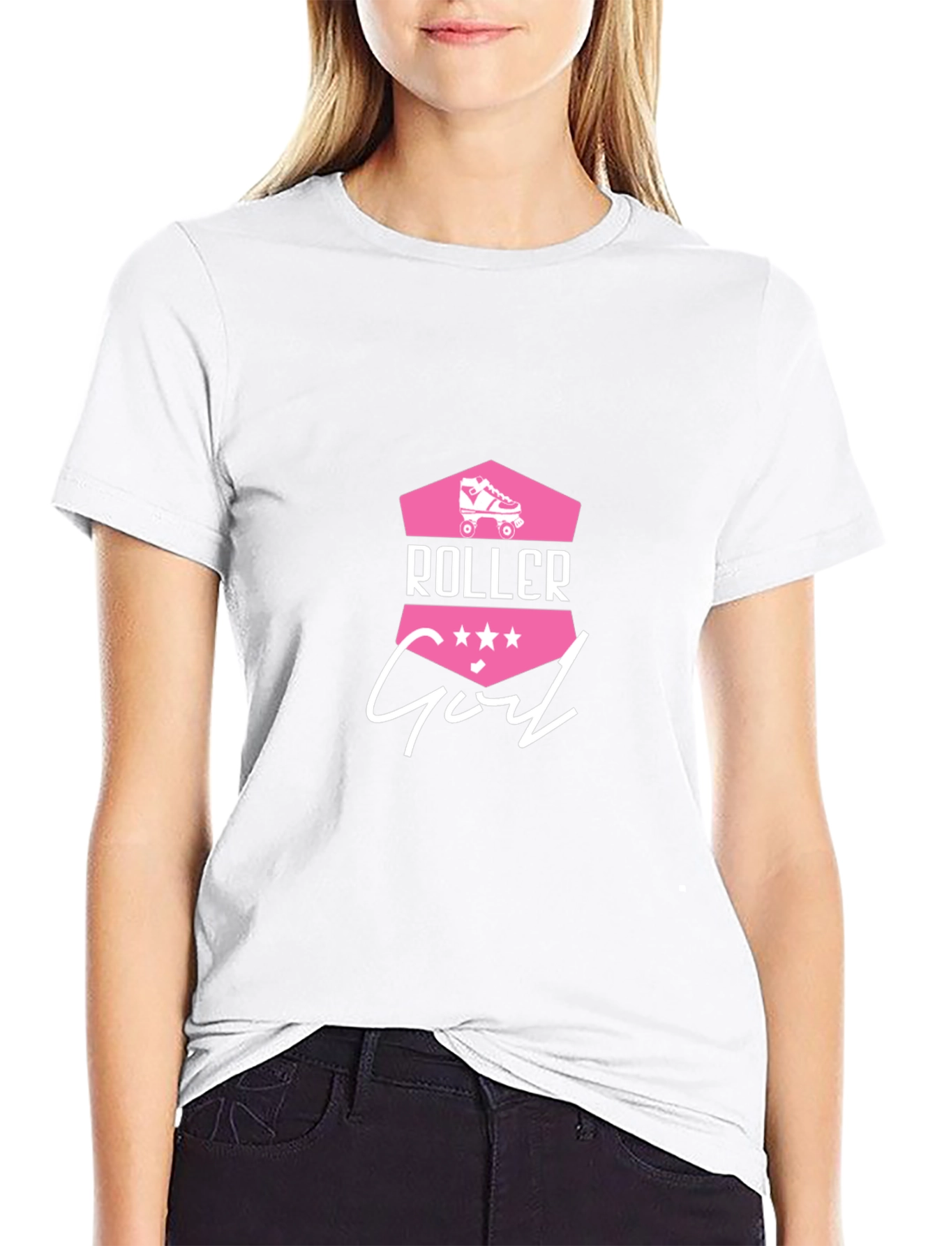 Roller Girl Graphic Tee - Black Cotton T-Shirt
