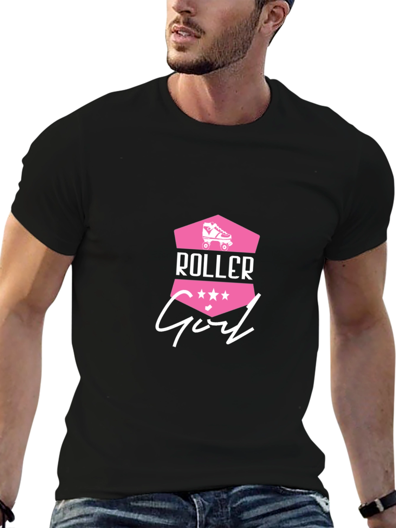 Roller Girl Graphic Tee - Black Cotton T-Shirt