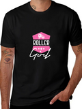 Roller Girl Graphic Tee - Black Cotton T-Shirt