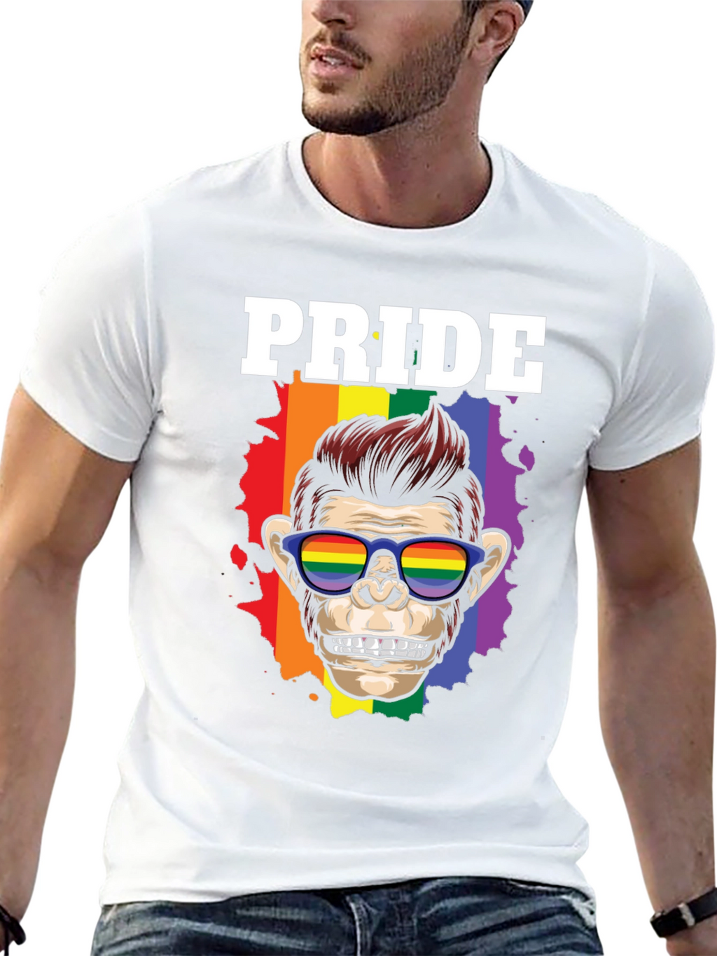 Pride Monkey Graphic T-Shirt - Celebrate LGBTQ+ Pride!