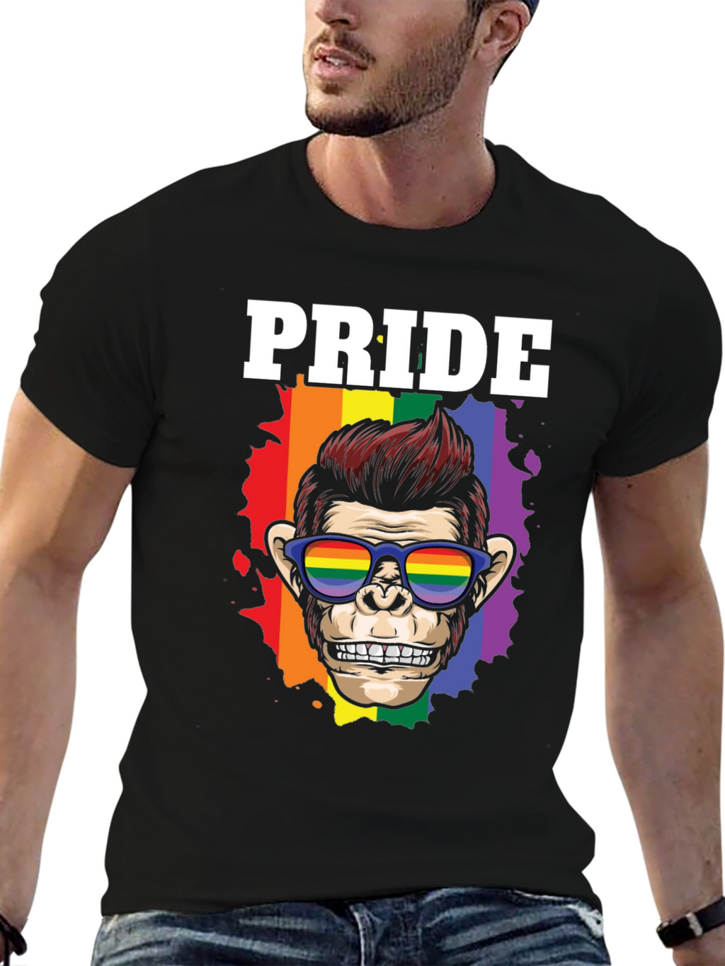 Pride Monkey Graphic T-Shirt - Celebrate LGBTQ+ Pride!