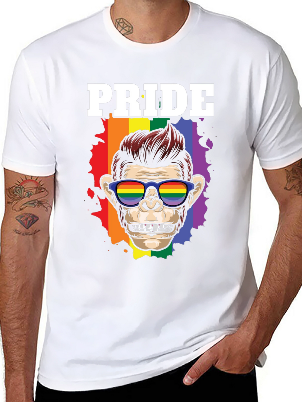 Pride Monkey Graphic T-Shirt - Celebrate LGBTQ+ Pride!