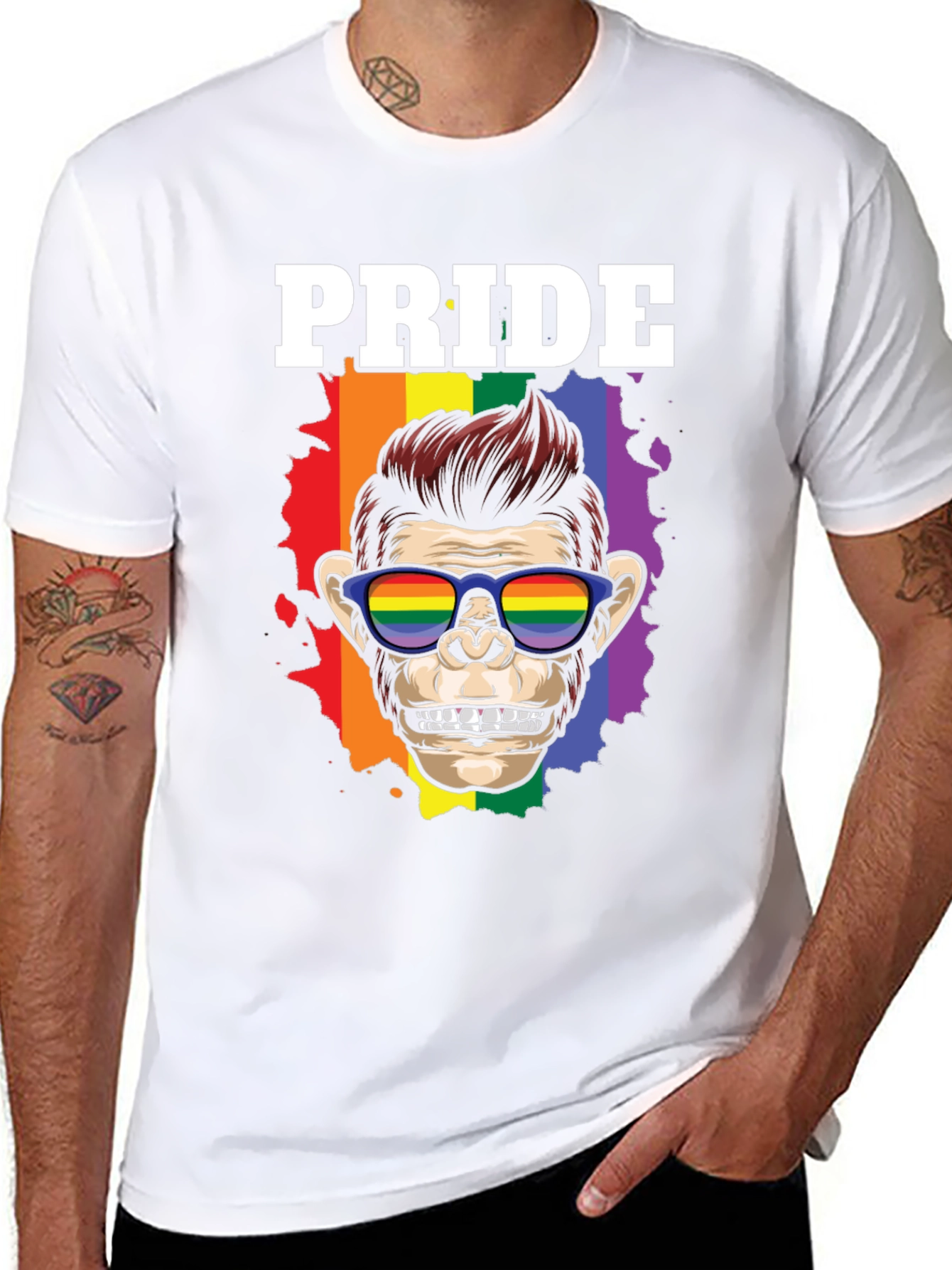 Pride Monkey Graphic T-Shirt - Celebrate LGBTQ+ Pride!