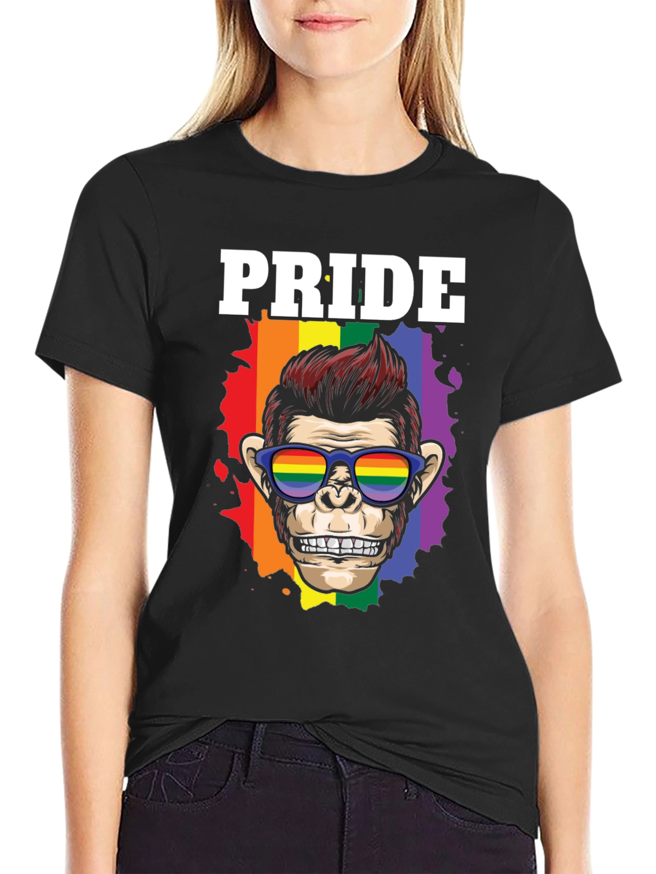 Pride Monkey Graphic T-Shirt - Celebrate LGBTQ+ Pride!