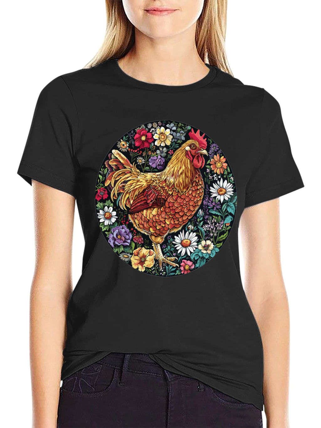 Floral Chicken Graphic Tee