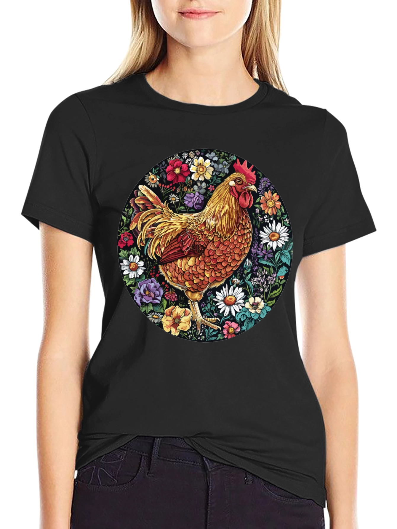 Floral Chicken Graphic Tee