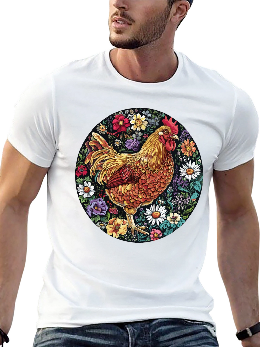 Floral Chicken Graphic Tee
