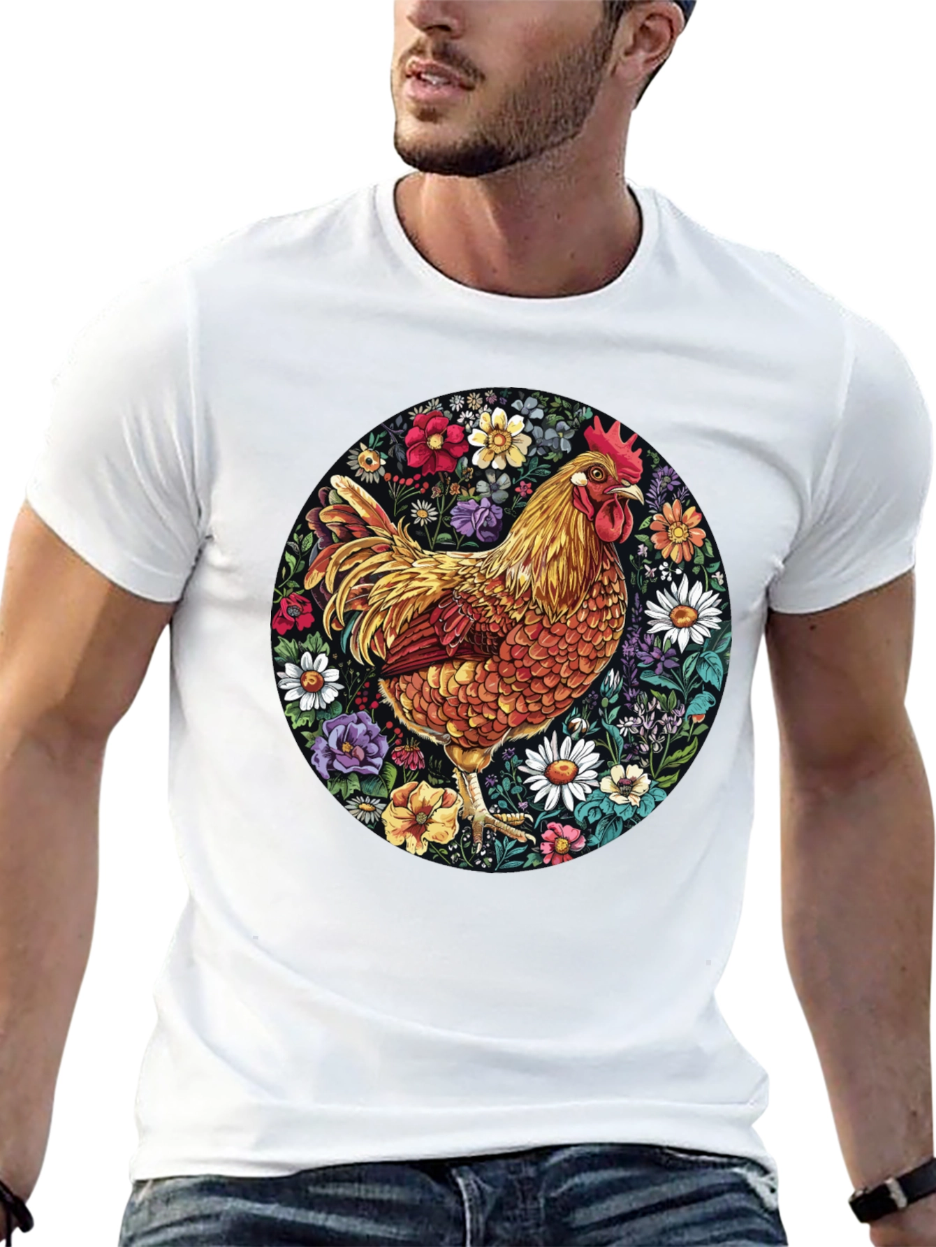 Floral Chicken Graphic Tee