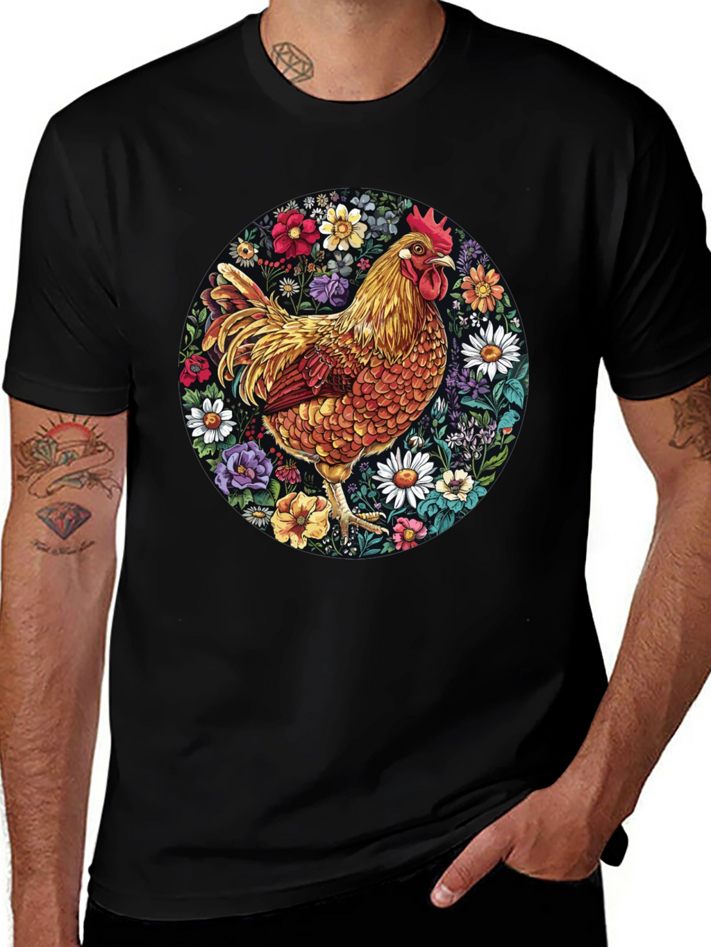 Floral Chicken Graphic Tee