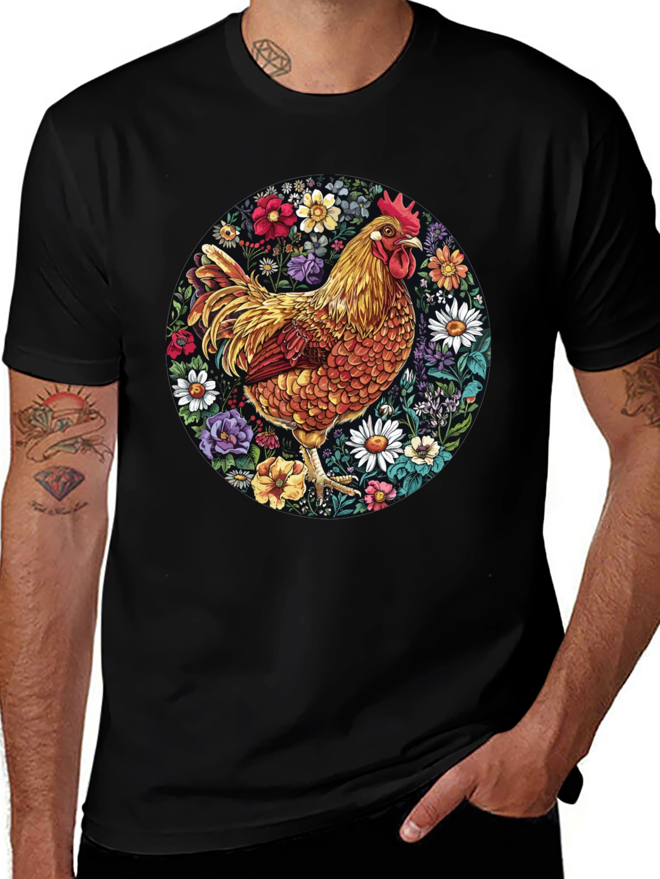 Floral Chicken Graphic Tee