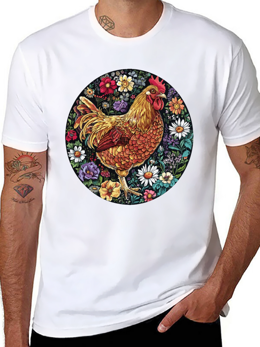 Floral Chicken Graphic Tee