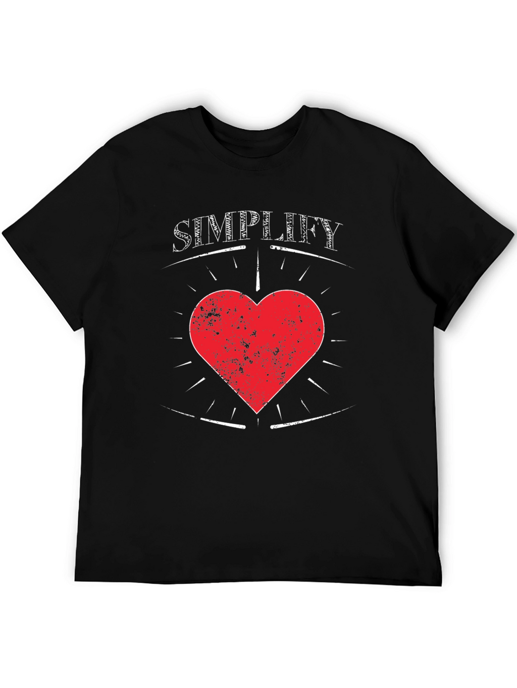 Simplify Heart Tee - Mens Black Graphic T-Shirt